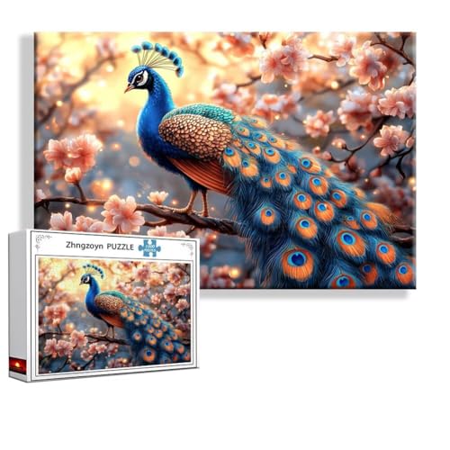 Puzzle Pfau Tier 2000 Teile Groß XXL 100 x 70 cm, Jigsaw Art Impossible Erwachsene Anspruchsvoll, DIY Klassische Jigsaw Erwachsene, Junge, Mädchen, Geschicklichkeitsspiel für Die Ganze Familie L-7 von Zhngzoyn