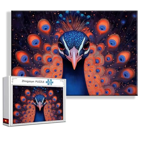 Puzzle Pfau Tier 2000 Teile Groß XXL 100 x 70 cm, Jigsaw Art Impossible Erwachsene Anspruchsvoll, DIY Klassische Jigsaw Erwachsene, Junge, Mädchen, Geschicklichkeitsspiel für Die Ganze Familie O-6 von Zhngzoyn