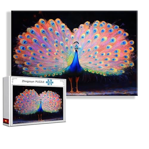 Puzzle Pfau Tier 3000 Teile Groß XXL 120 x 80 cm, Jigsaw Art Impossible Erwachsene Anspruchsvoll, DIY Klassische Jigsaw Erwachsene, Junge, Mädchen, Geschicklichkeitsspiel für Die Ganze Familie C-7 von Zhngzoyn