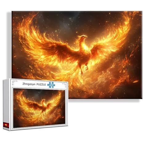Puzzle Phönix Tier 2000 Teile Groß XXL 100 x 70 cm, Jigsaw Art Impossible Erwachsene Anspruchsvoll, DIY Klassische Jigsaw Erwachsene, Junge, Mädchen, Geschicklichkeitsspiel für Die Ganze Familie U-8 von Zhngzoyn
