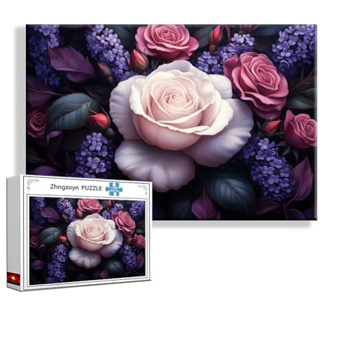 Puzzle Rose Blume 1500 Teile Groß XXL 87 x 57 cm, Jigsaw Art Impossible Erwachsene Anspruchsvoll, DIY Klassische Jigsaw Erwachsene, Junge, Mädchen, Geschicklichkeitsspiel für Die Ganze Familie O-9 Puzzle Rose Blume 1500 Teile Groß XXL 87 x 57 cm, Jigsaw Art Impossible Erwachsene Anspruchsvoll, DIY Klassische Jigsaw Erwachsene, Junge, Mädchen, Geschicklichkeitsspiel für Die Ganze Familie O-9 von Zhngzoyn