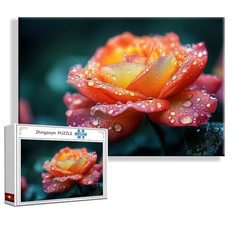 Puzzle Rose Blume 2000 Teile Groß XXL 100 x 70 cm, Jigsaw Art Impossible Erwachsene Anspruchsvoll, DIY Klassische Jigsaw Erwachsene, Junge, Mädchen, Geschicklichkeitsspiel für Die Ganze Familie T-5 von Zhngzoyn