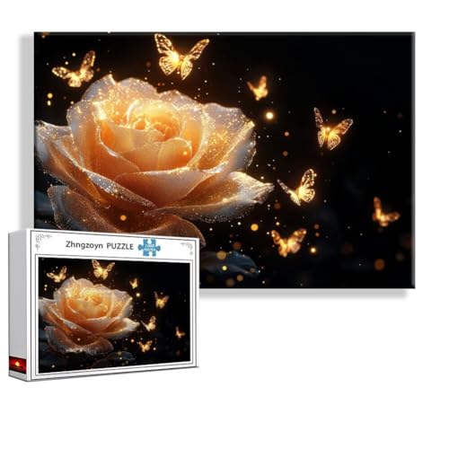 Puzzle Rose Schmetterling 3000 Teile Groß XXL 120x80 cm, Jigsaw Art Impossible Erwachsene Anspruchsvoll, Klassische Jigsaw Erwachsene, Junge, Mädchen, Geschicklichkeitsspiel für Die Ganze Familie S-2 von Zhngzoyn