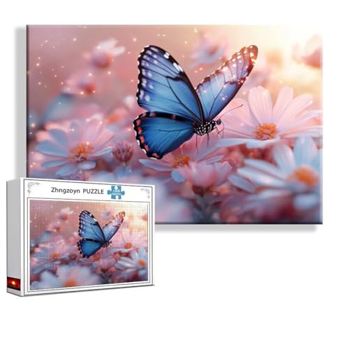 Puzzle Schmetterling Blume 1500 Teile Groß XXL 87x57 cm, Jigsaw Art Impossible Erwachsene Anspruchsvoll, Klassische Jigsaw Erwachsene, Junge, Mädchen, Geschicklichkeitsspiel für Die Ganze Familie L-6 von Zhngzoyn