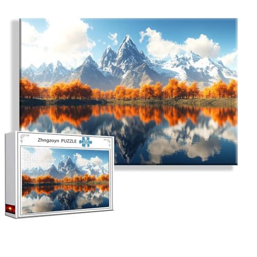 Puzzle Schneeberg Landschaft 5000 Teile Groß XXL 156x105 cm, Jigsaw Art Impossible Erwachsene Anspruchsvoll, Klassische Jigsaw Erwachsene, Junge, Mädchen, Geschicklichkeitsspiel für Familie N-4 von Zhngzoyn