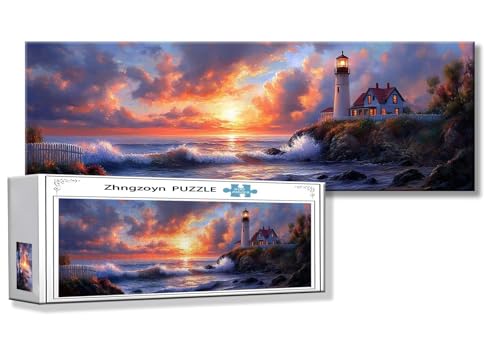 Puzzle Sonnenuntergang 900 Teile Leuchtturm Puzzle Erwachsene Anspruchsvoll Groß XXL 87 x 34 cm Jigsaw panorama, Schwer Impossible Jigsaw, 2025 Klassische Holzpuzzle für Erwachsene Männer, Frauen, F-9 Puzzle Sonnenuntergang 900 Teile Leuchtturm Puzzle Erwachsene Anspruchsvoll Groß XXL 87 x 34 cm Jigsaw panorama, Schwer Impossible Jigsaw, 2025 Klassische Holzpuzzle für Erwachsene Männer, Frauen, F-9 von Zhngzoyn