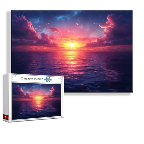 Puzzle Sonnenuntergang Landschaft 3000 Teile Groß XXL 120x80 cm, Jigsaw Art Impossible Erwachsene Anspruchsvoll, Klassische Jigsaw Erwachsene, Junge, Mädchen, Geschicklichkeitsspiel für Familie M-6 von Zhngzoyn