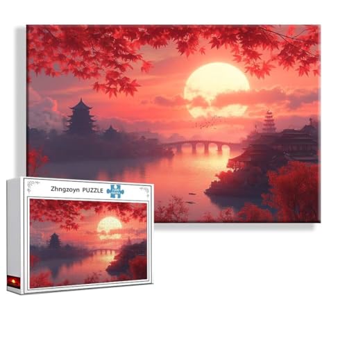 Puzzle Sonnenuntergang Landschaft 3000 Teile Groß XXL 120x80 cm, Jigsaw Art Impossible Erwachsene Anspruchsvoll, Klassische Jigsaw Erwachsene, Junge, Mädchen, Geschicklichkeitsspiel für Familie Y-9 von Zhngzoyn