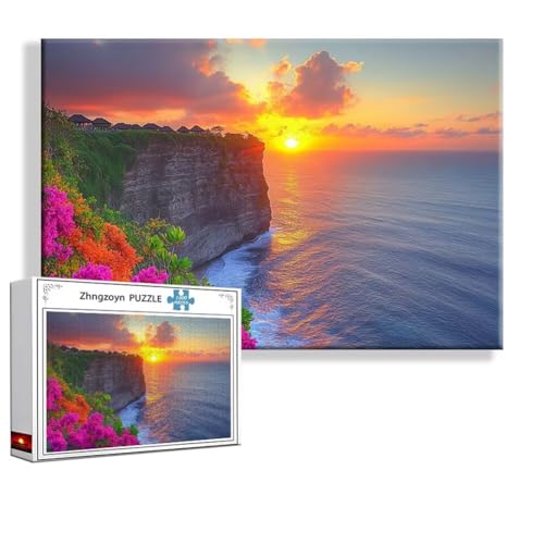Puzzle Sonnenuntergang Landschaft 4000 Teile Groß XXL 140x87 cm, Jigsaw Art Impossible Erwachsene Anspruchsvoll, Klassische Jigsaw Erwachsene, Junge, Mädchen, Geschicklichkeitsspiel für Familie F-6 von Zhngzoyn