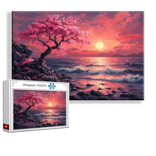 Puzzle Sonnenuntergang Ozean 3000 Teile Groß XXL 120x80 cm, Jigsaw Art Impossible Erwachsene Anspruchsvoll, Klassische Jigsaw Erwachsene, Junge, Mädchen, Geschicklichkeitsspiel für Familie I-9 von Zhngzoyn