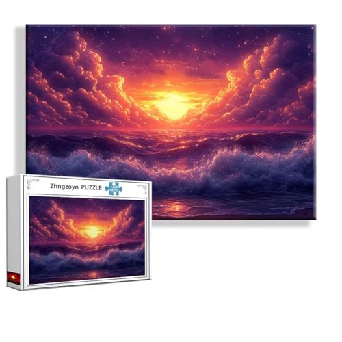 Puzzle Sonnenuntergang Strand 2000 Teile Groß XXL 100x70 cm, Jigsaw Art Impossible Erwachsene Anspruchsvoll, Klassische Jigsaw Erwachsene, Junge, Mädchen, Geschicklichkeitsspiel für Familie Y-5 von Zhngzoyn