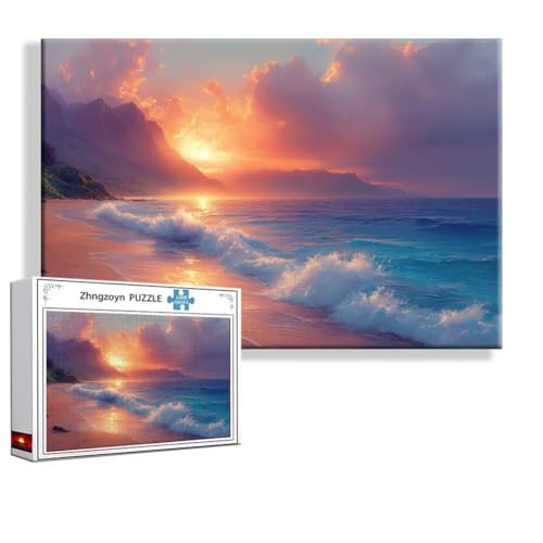 Puzzle Sonnenuntergang Strand 3000 Teile Groß XXL 120x80 cm, Jigsaw Art Impossible Erwachsene Anspruchsvoll, Klassische Jigsaw Erwachsene, Junge, Mädchen, Geschicklichkeitsspiel für Familie Q-5 von Zhngzoyn