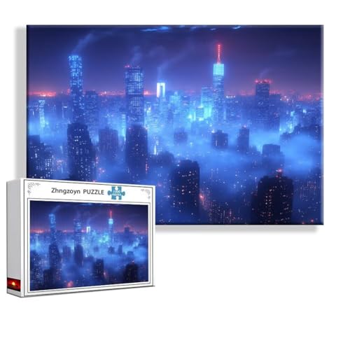 Puzzle Stadt New York 1000 Teile Groß XXL 75 x 50 cm, Jigsaw art Impossible Erwachsene Anspruchsvoll, DIY Klassische Jigsaw Erwachsene, Junge, Mädchen, Geschicklichkeitsspiel für Die Ganze Familie K-4 von Zhngzoyn