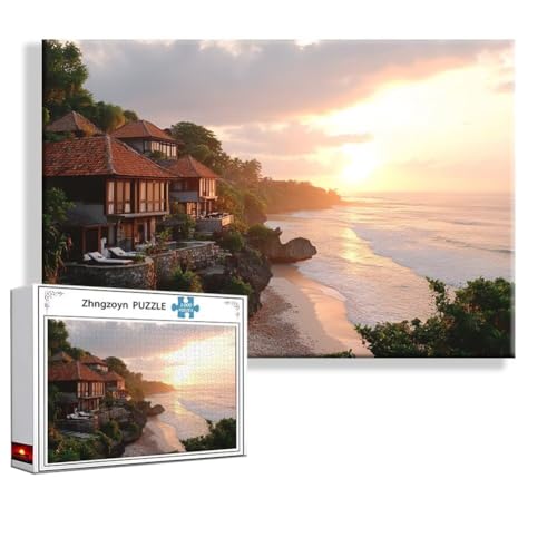 Puzzle Strand Sonnenuntergang 4000 Teile Groß XXL 140x87 cm, Jigsaw Art Impossible Erwachsene Anspruchsvoll, Klassische Jigsaw Erwachsene, Junge, Mädchen, Geschicklichkeitsspiel für Familie R-0 von Zhngzoyn