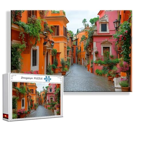 Puzzle Straße Landschaft 1000 Teile Groß XXL 75 x 50 cm, Jigsaw Art Impossible Erwachsene Anspruchsvoll, Klassische Jigsaw Erwachsene, Junge, Mädchen, Geschicklichkeitsspiel für Die Ganze Familie P-0 von Zhngzoyn