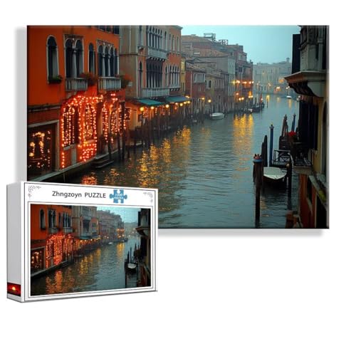 Puzzle Venedig Landschaft 1000 Teile Groß XXL 75 x 50 cm, Jigsaw art Impossible Erwachsene Anspruchsvoll, Klassische Jigsaw Erwachsene, Junge, Mädchen, Geschicklichkeitsspiel für Die Ganze Familie U-6 von Zhngzoyn