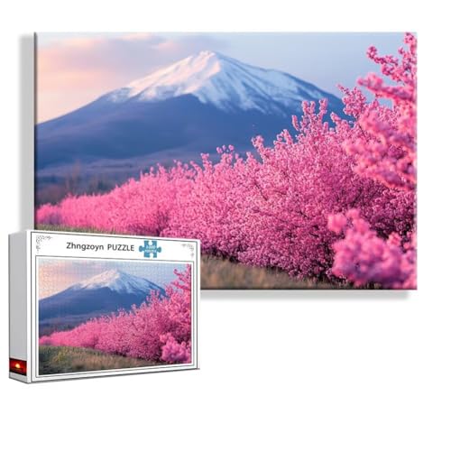 Puzzle Vulkan Fuji Landschaft 4000 Teile Groß XXL 140x87 cm, Jigsaw Art Impossible Erwachsene Anspruchsvoll, Klassische Jigsaw Erwachsene, Junge, Mädchen, Geschicklichkeitsspiel für Familie Y-6 von Zhngzoyn