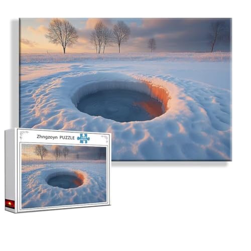 Puzzle Winter Landschaft 1000 Teile Groß XXL 75 x 50 cm, Jigsaw Art Impossible Erwachsene Anspruchsvoll, Klassische Jigsaw Erwachsene, Junge, Mädchen, Geschicklichkeitsspiel für Die Ganze Familie R-7 von Zhngzoyn