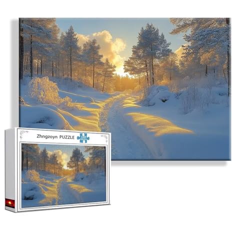 Puzzle Winter Landschaft 4000 Teile Groß XXL 140 x 87 cm, Jigsaw art Impossible Erwachsene Anspruchsvoll, Klassische Jigsaw Erwachsene, Junge, Mädchen, Geschicklichkeitsspiel für Die Ganze Familie I-8 von Zhngzoyn