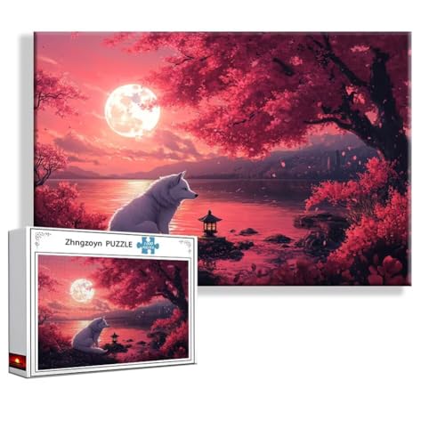 Puzzle Wolf Landschaft 2000 Teile Groß XXL 100 x 70 cm, Jigsaw Art Impossible Erwachsene Anspruchsvoll, Klassische Jigsaw Erwachsene, Junge, Mädchen, Geschicklichkeitsspiel für Die Ganze Familie C-4 von Zhngzoyn