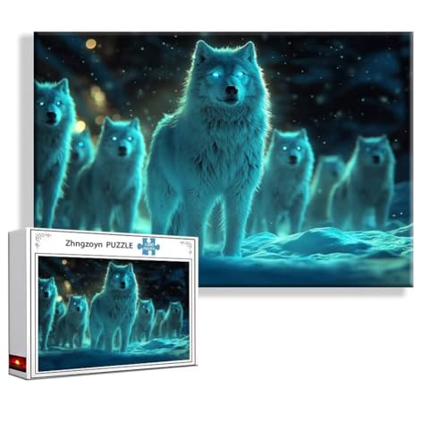Puzzle Wolf Tier 3000 Teile Groß XXL 120 x 80 cm, Jigsaw Art Impossible Erwachsene Anspruchsvoll, DIY Klassische Jigsaw Erwachsene, Junge, Mädchen, Geschicklichkeitsspiel für Die Ganze Familie B-1 von Zhngzoyn