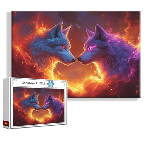 Puzzle Wolf Tier 4000 Teile Groß XXL 140 x 87 cm, Jigsaw Art Impossible Erwachsene Anspruchsvoll, DIY Klassische Jigsaw Erwachsene, Junge, Mädchen, Geschicklichkeitsspiel für Die Ganze Familie F-7 von Zhngzoyn