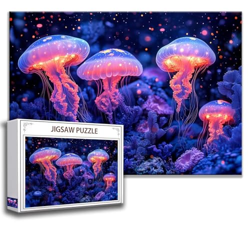 Qualle Puzzle 300 Teile Kinder, Jigsaw Puzzle Fantasie Puzzle Erwachsene, Junge, Mädchen, Geschicklichkeitsspiel für Die Ganze Familie, Klassische Holzpuzzle für Wand Deko Wohnzimmer, Geschenke Q-6 Qualle Puzzle 300 Teile Kinder, Jigsaw Puzzle Fantasie Puzzle Erwachsene, Junge, Mädchen, Geschicklichkeitsspiel für Die Ganze Familie, Klassische Holzpuzzle für Wand Deko Wohnzimmer, Geschenke Q-6 von Zhngzoyn