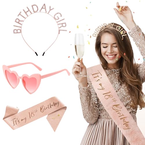 ZhongShuang 18. Geburtstag Mädchen, Geburtstagsschärpe 18 Jahremädchen Für Mädchen Geburtstag Dekorationen Haarschmuck Glitter Schärpe Für Party ZhongShuang 18. Geburtstag Mädchen, Geburtstagsschärpe 18 Jahremädchen Für Mädchen Geburtstag Dekorationen Haarschmuck Glitter Schärpe Für Party von ZhongShuang