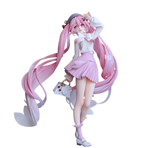 Miku Figur Rosa Kleid Ver. Anime Mädchen PVC Modell Figur Action Figur Haus Auto Schreibtisch Dekoration Geburtstagsgeschenk für Fans, 7,87 Zoll (20 cm) von Zhongkaihua