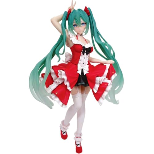 Miku Figur Rotes Kleid Ver. Anime PVC Modell Figur Action Figur Haus Auto Schreibtisch Dekoration Geburtstagsgeschenk für Fans, 7,08 Zoll (18 cm) von Zhongkaihua
