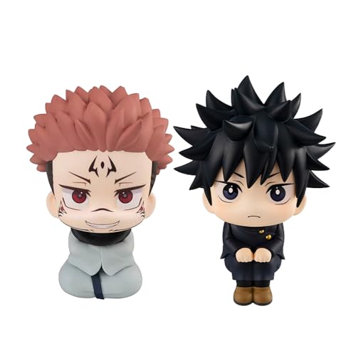 Zhongkaihua 2pcs Ryomen Sukuna/Fushiguro Megumi Figur 10CM PVC Action Figure Mini Look Up Figur Anime Nudelstopper Modell Statue Desktop Dekorationen Sammlung von Zhongkaihua