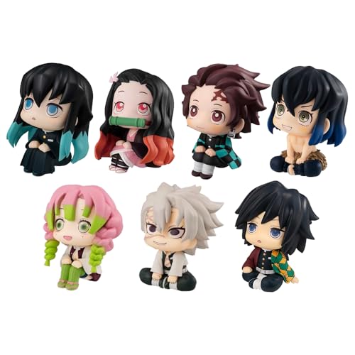 Zhongkaihua 7pcs Inosuke/Tanjiro/Nezuko/Muichirou/Giyuu/Sanemi/Mitsuri Figur Kimetsu no Yaiba Figuren Anime Look up Figure Action Modell Dekoration Kollektion Geschenke von Zhongkaihua