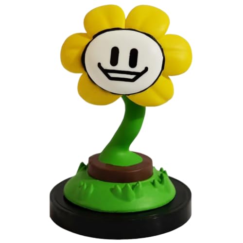 Zhongkaihua Anime-Figuren Flowey Asriel Figur 7,5 cm PVC Flowey Asriel Actionfigur Anime Statue austauschbare Gesichter Modellsammlung Desktop-Dekorationen Geschenke von Zhongkaihua