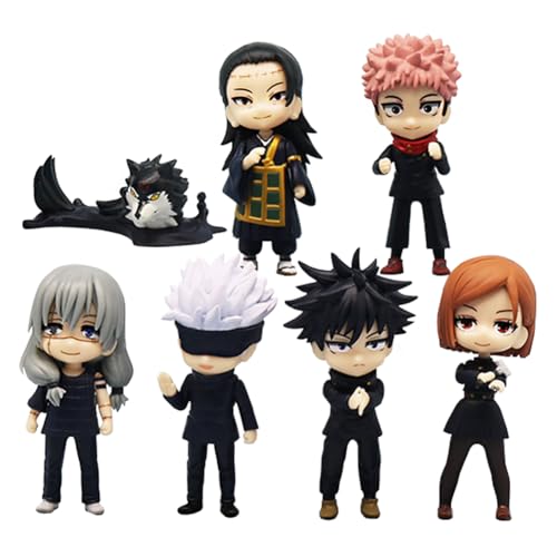 Zhongkaihua Anime-Figuren-Set, 7-teilig, JJK Gojo Satoru/Geto Suguru/Mahito/Ryomen Sukuna Figur, Mini-Modell, Statue, Sammlerstücke, Dekorationen, Geschenke, 9 cm, PVC Zhongkaihua Anime-Figuren-Set, 7-teilig, JJK Gojo Satoru/Geto Suguru/Mahito/Ryomen Sukuna Figur, Mini-Modell, Statue, Sammlerstücke, Dekorationen, Geschenke, 9 cm, PVC von Zhongkaihua