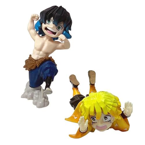 Zhongkaihua Anime Figuren Zenitsu Agatsuma Figur, Hashibira Inosuke Figur Modell Statue, Action Figure, Mini Figurine 5.5/9.5CM PVC Desktop Dekorationen Sammlung Geschenk von Zhongkaihua