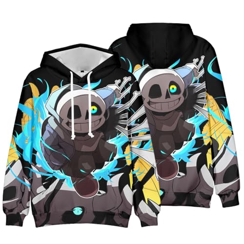 Zhongkaihua Anime Hoodies Sans/Flowey/Undyne/Frisk Hoodie Game Characters 3D Printed Uni Clothing Thin Long Sleeve Sweatshirt with Drawstring Gifts von Zhongkaihua