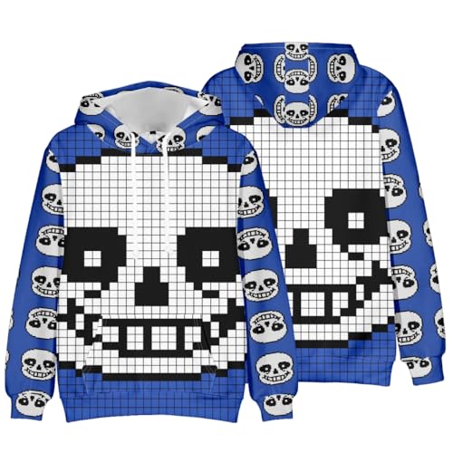 Zhongkaihua Anime Hoodies Sans/Flowey/Undyne/Frisk Hoodie Game Characters 3D Printed Uni Clothing Thin Long Sleeve Sweatshirt with Drawstring Gifts von Zhongkaihua