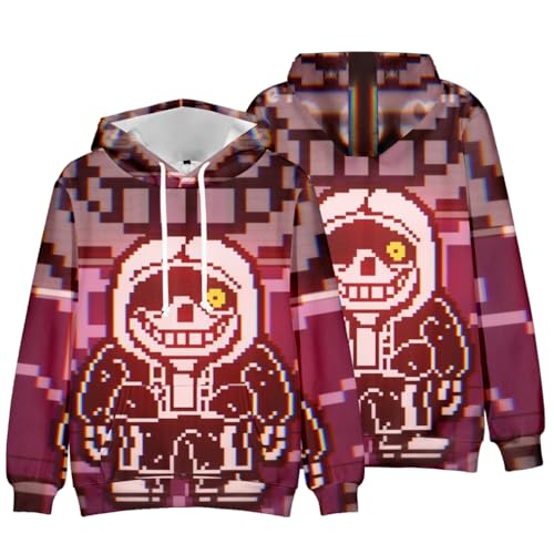 Zhongkaihua Anime Hoodies Sans/Flowey/Undyne/Frisk Hoodie Game Characters 3D Printed Uni Clothing Thin Long Sleeve Sweatshirt with Drawstring Gifts von Zhongkaihua