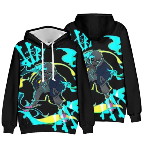 Zhongkaihua Anime Hoodies Sans/Flowey/Undyne/Frisk Hoodie Game Characters 3D Printed Uni Clothing Thin Long Sleeve Sweatshirt with Drawstring Gifts von Zhongkaihua
