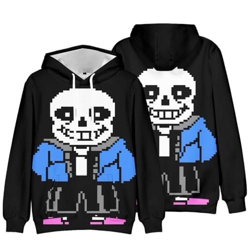 Zhongkaihua Anime Hoodies Sans/Flowey/Undyne/Frisk Hoodie Game Characters 3D Printed Uni Clothing Thin Long Sleeve Sweatshirt with Drawstring Gifts von Zhongkaihua