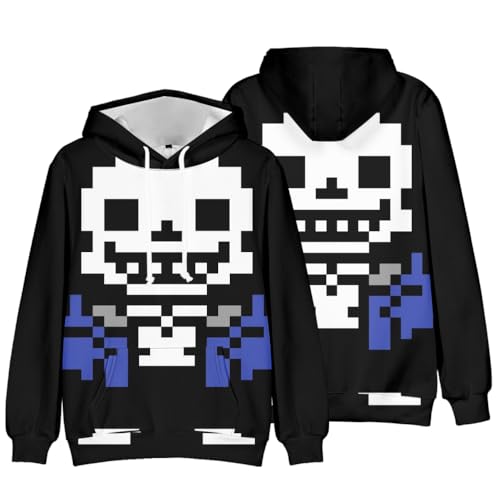 Zhongkaihua Anime Hoodies Sans/Flowey/Undyne/Frisk Hoodie Game Characters 3D Printed Uni Clothing Thin Long Sleeve Sweatshirt with Drawstring Gifts von Zhongkaihua