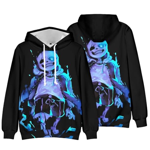 Zhongkaihua Anime Hoodies Sans/Flowey/Undyne/Frisk Hoodie Game Characters 3D Printed Uni Clothing Thin Long Sleeve Sweatshirt with Drawstring Gifts von Zhongkaihua