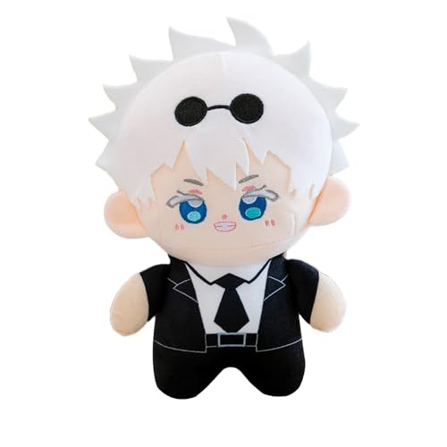 Zhongkaihua Anime JJK Plüsch Gojo Satoru Figur weich gefüllt Cartoon Kissen Überwurf Sofa Schlafzimmer Heimdekoration Sammlerstücke Geschenke 23 cm von Zhongkaihua