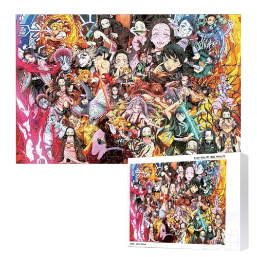 Zhongkaihua Anime Jigsaw 300/500/1000/1500pcs Anime Charakter Tanjiro/Tomioka/Shinobu/Mitsuri/Muichirou Figur Jigsaws intellektuelle Familie lustiges Spiel für Erwachsene von Zhongkaihua