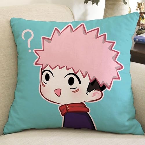 Zhongkaihua Anime Kissen Itadori Yuji/Gojo Satoru Plüsch Weiches Quadratisches Anime Figur Kissen Home Sofa Dekoration von Zhongkaihua