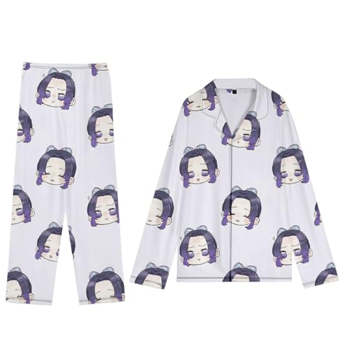 Zhongkaihua Anime-Pyjama-Set, Nachtwäsche, Shinobu/Obanai/Mitsuri, Cosplay, niedliches Cartoon-Langarm-Shirt, Hose, Pyjama, Sommer, Herbst, Anime-Pyjama, Party Zhongkaihua Anime-Pyjama-Set, Nachtwäsche, Shinobu/Obanai/Mitsuri, Cosplay, niedliches Cartoon-Langarm-Shirt, Hose, Pyjama, Sommer, Herbst, Anime-Pyjama, Party von Zhongkaihua