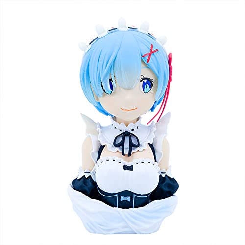 Zhongkaihua Anime Re:0 Rem Ram Figur, Rem Ram Bust Modell Version Actionfigur Actionfigur Statue Sammlerstück Desktop Ornament 16,5 cm von Zhongkaihua