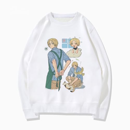 Zhongkaihua Anime Sweatshirt Sakamoto Taro/Asakura Shin/Ru Shaotan Figur 3D gedruckt weiß Rundhalsausschnitt Pullover Herren Damen Uni Kleidung Langarm Geschenke von Zhongkaihua