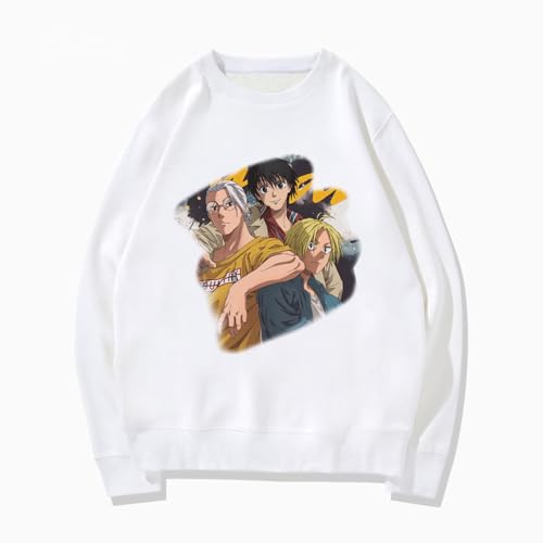 Zhongkaihua Anime Sweatshirt Sakamoto Taro/Asakura Shin/Ru Shaotan Figur 3D gedruckt weiß Rundhalsausschnitt Pullover Herren Damen Uni Kleidung Langarm Geschenke von Zhongkaihua