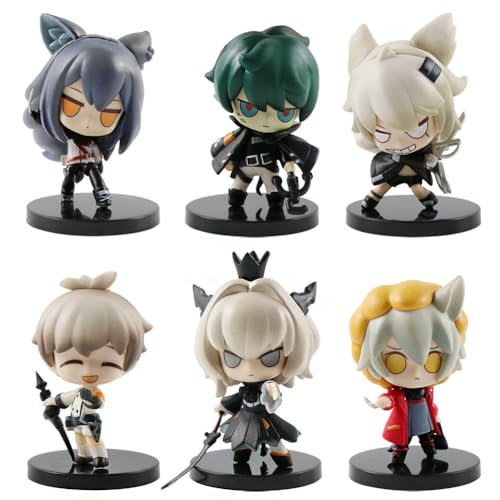 Zhongkaihua Arknights Lappland Cute Anime Q Figure Cartoon Mini Figurine 6-Pack PVC Statue Model Desktop Ornaments 8cm von Zhongkaihua
